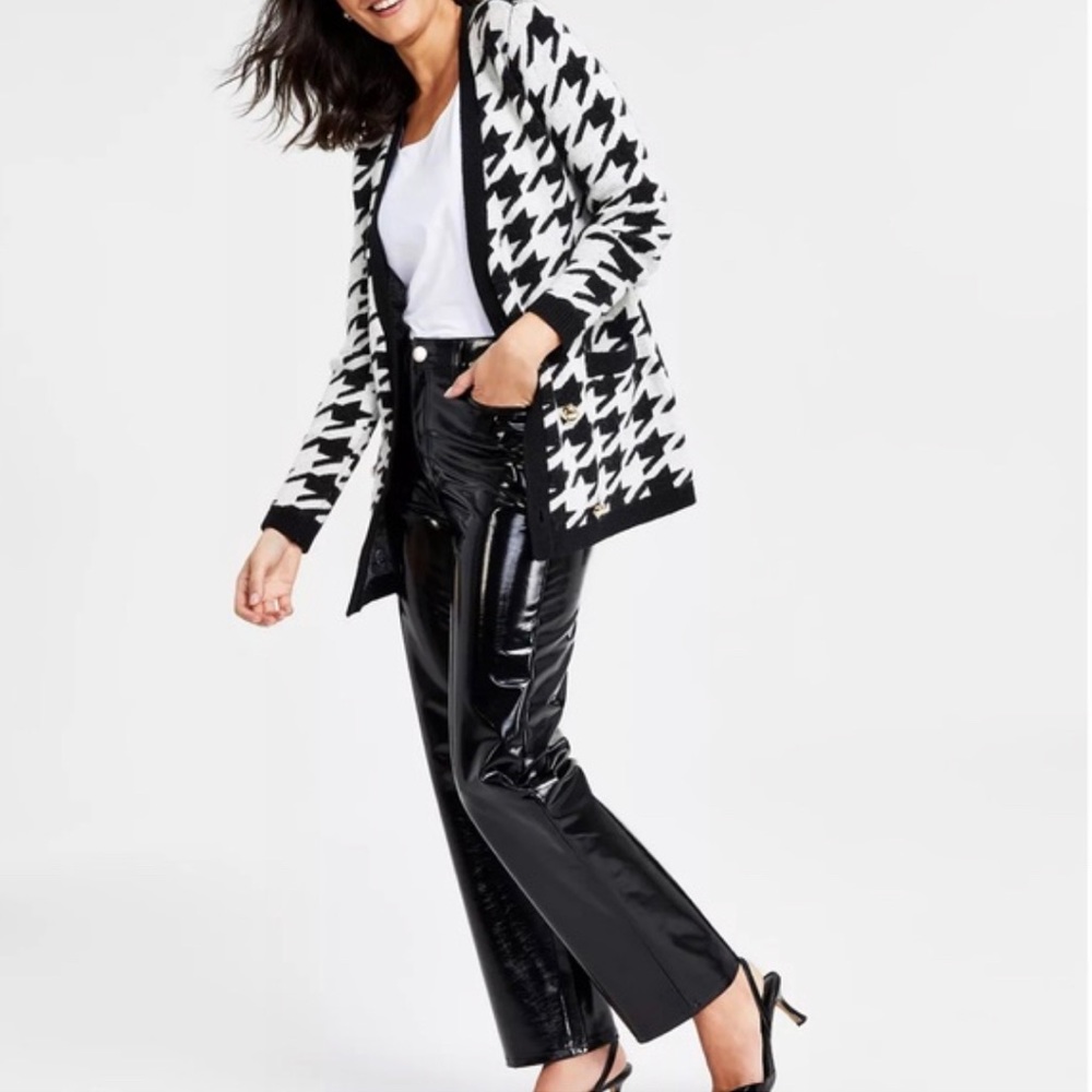 NWT 7 For All Mankind Black (faux) Leather Trousers